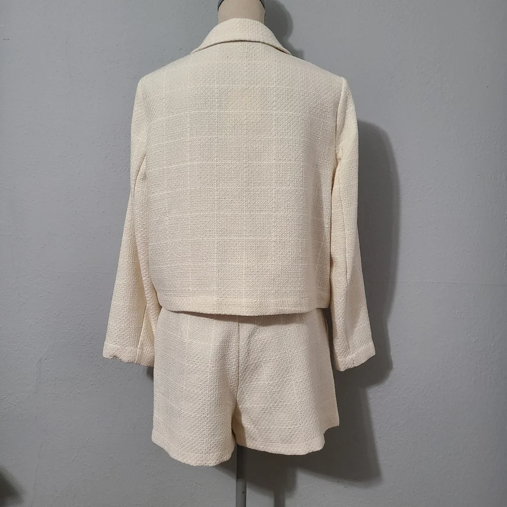 Zara 2‎ Piece Matching Set Textured Jacket and Skort NWT Size Med